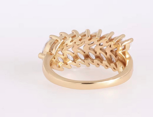 Prsteň Eternal Marquise - pozlátené striebro 925 so zirkónmi